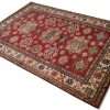 Tappeto autentico Kazak Pashmi annodato a mano, design tradizionale geometrico
