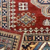 Tappeto orientale Kazak Pashmi Extra dallo stile geometrico con bordure decorative e design tradizionale
